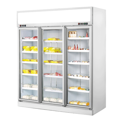 Congélateur commercial vertical avec la porte en verre vitrée par triple Frameless