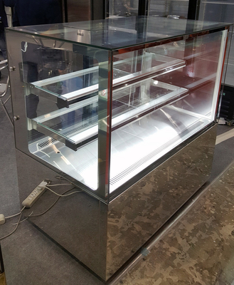 Réfrigérateur de Front Straight Glass Cake Showcase avec l'étagère 2 en verre supérieure
