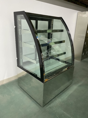 Réfrigérateur commode d'affichage de boulangerie de magasin avec les étagères en verre triples