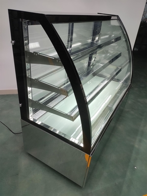 Refroidisseur de Front Curved Cake Display Cabinet avec du verre trempé
