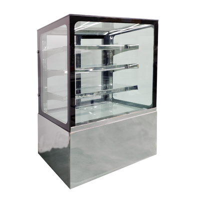 Réfrigérateur d'affichage de gâteau de supermarché avec de doubles portes en verre de glissement gâchées vitrées arrières