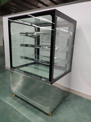 Marchandiseur fait sur commande d'affichage de pâtisserie avec 3PCS vers le haut des étagères en verre