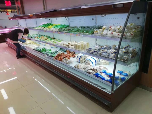 Réfrigérateur ouvert d'affichage de dégivrage automatique de supermarché pour le légume fruit