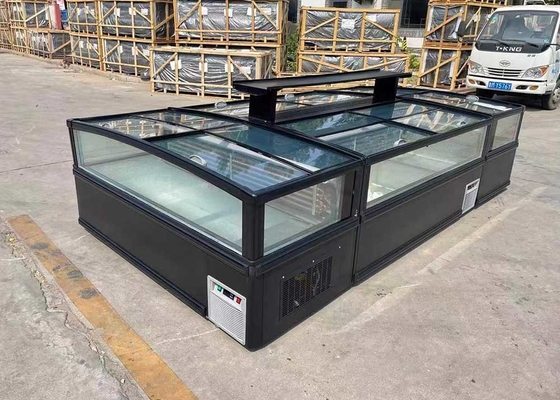 Dégivrage automatique de congélateur d'île de dessus en verre coulissant incurvé 1050 litres