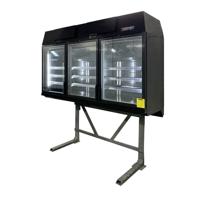 Fournisseur de réfrigérateur à porte en verre avec support en acier extérieur et étagères réglables internes 3pcs