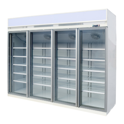 Commercial porte vitrée réfrigérateur congélateur Combo avec 4 portes