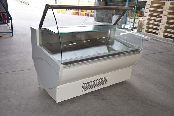 Refroidisseur horizontal commercial d'affichage de viande avec le dessus intérieur LED