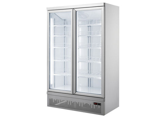Réfrigérateur en verre inférieur de la porte 1260L de refroidissement à l'air de bâti double
