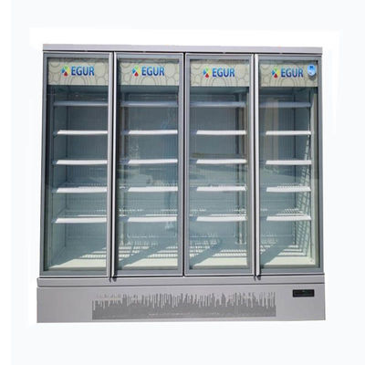 Refroidissement à l'air 4 réfrigérateur droit en verre d'affichage de boisson du refroidisseur 220V R290 de portes