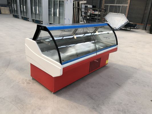 Le CEI a courbé le plat intérieur en verre d'acier inoxydable de Front Butcher Display Counter With