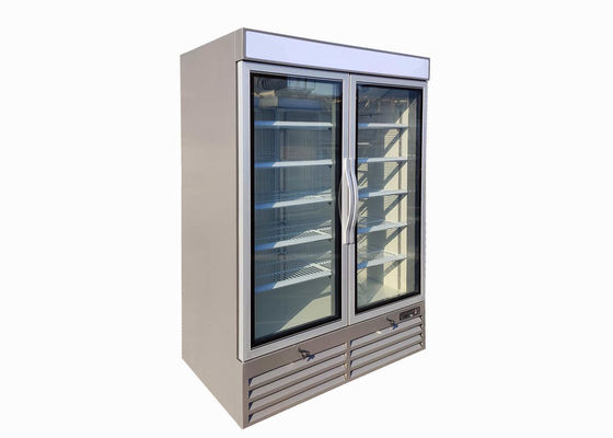 R290 branchent dans le congélateur en verre de porte de la verticale 2 avec la double porte en verre vitrée de LOW-E