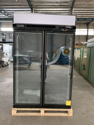Refroidisseur en verre droit de porte de R404a double avec verre libre de Frost le bas E