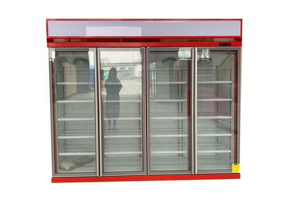 Le dessus a monté le réfrigérateur en verre d'affichage de la porte 4 1700 litres de rendement optimum