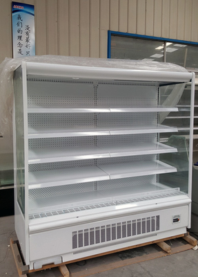 Réfrigérateur ouvert d'affichage avec le plateau automatique de l'eau d'évaporation
