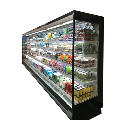 Cabinet réfrigéré commercial avec de pleins côtés en verre et lumières montées latérales