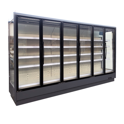 Multidecks frigorifié par supermarché avec les portes en verre d'anti brouillard vitrées par double