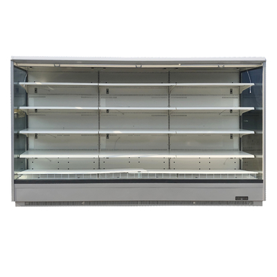 Front Refrigerator ouvert droit pour le supermarché avec le verre transparent Endpanels pour la viande