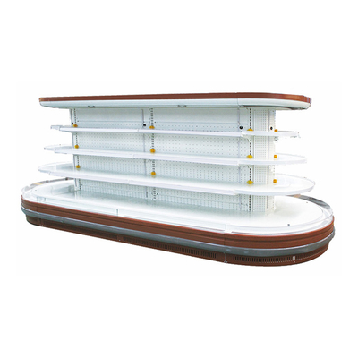 Réfrigérateur ouvert d'étalage de Multideck d'île ovale avec les lumières brillantes de LED