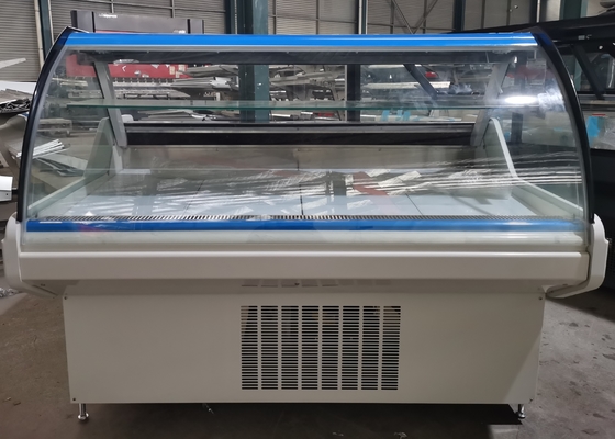 Boucher horizontal Refrigerated Display Fridge avec l'étagère en verre ambiante intermédiaire pour la viande fraîche