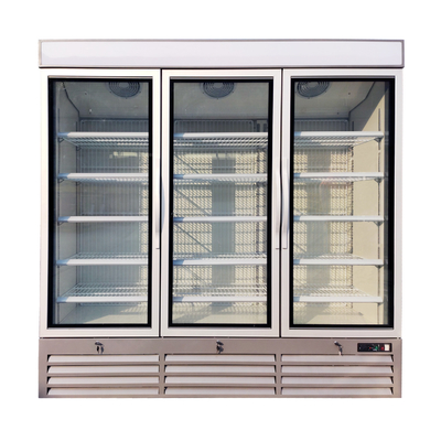 Congélateur droit de Cabinet d'étalage de supermarché avec la porte en verre antibrouillard d'oscillation